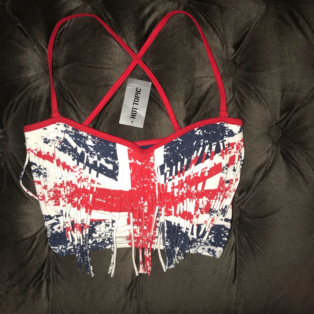 NWT Hot Topic Fringe Crop Top